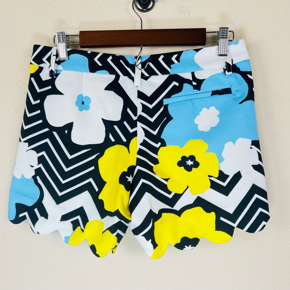 Jade Melody Tam Floral Size 2 Zigzag Scalloped Shorts NWT Preppy Retro Mod - Picture 2 of 9